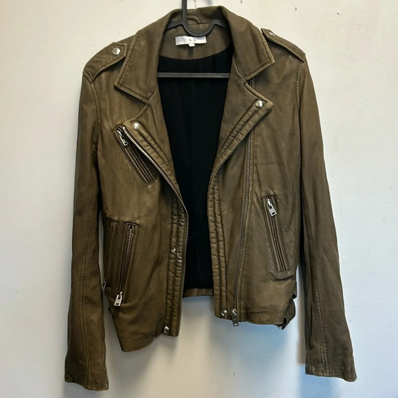 Iro Han brown leather moto jacket - Picture 4 of 8